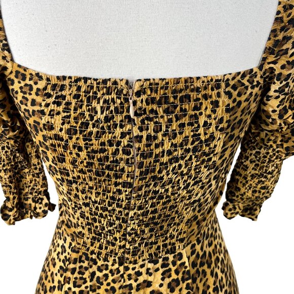 Blue Rain Dress Womens Medium Brown Black Cheeta Print Midi - Picture 6 of 12